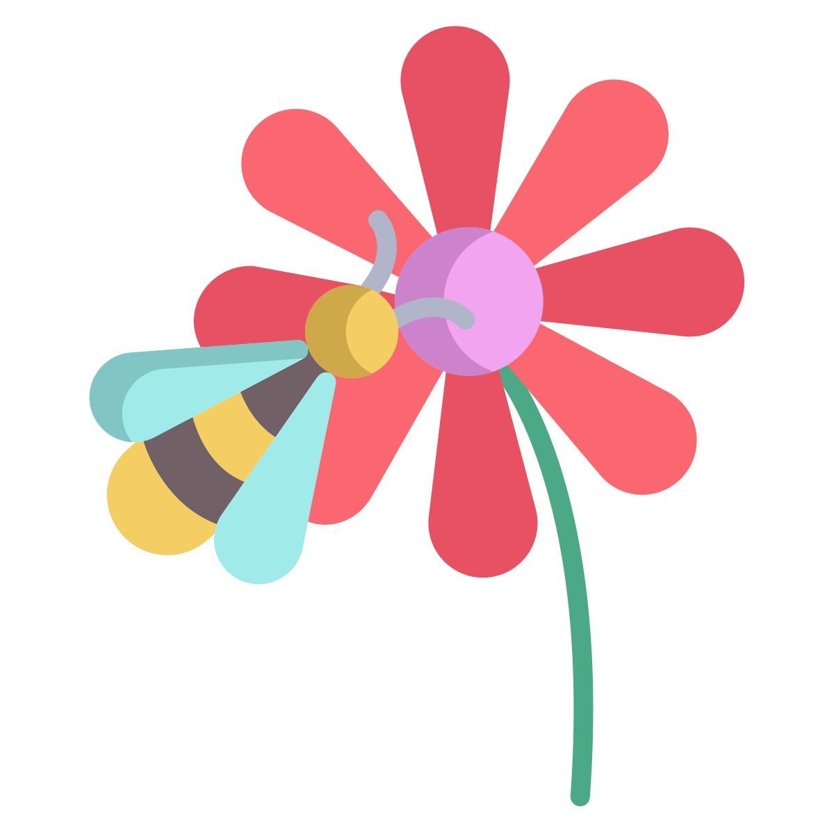 flower & bee icon