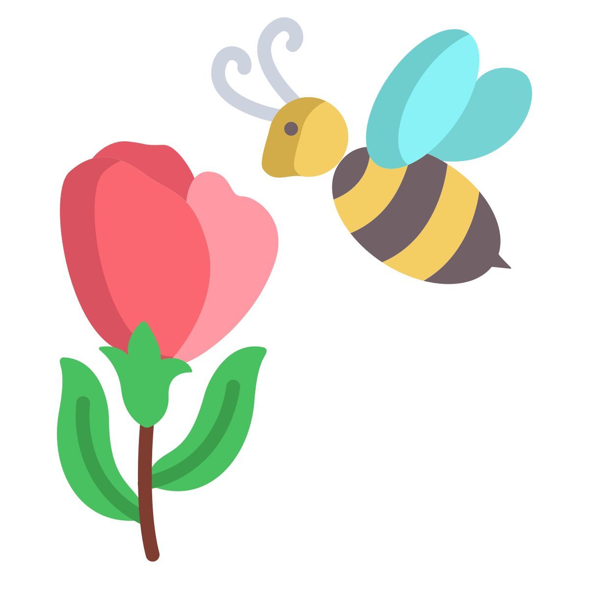 flower & honey bee icon
