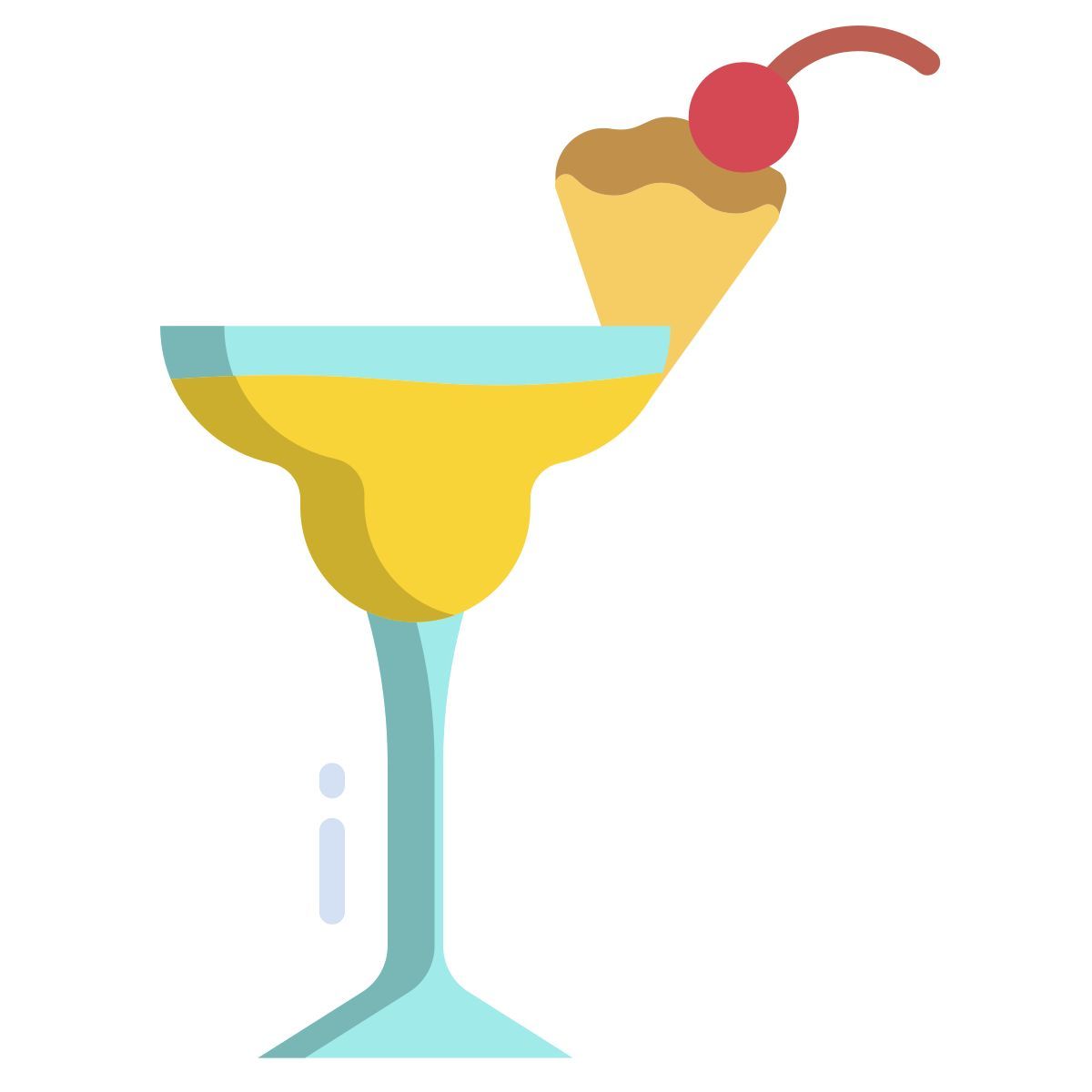 fruit juice with pineapple and cherry on top icon
