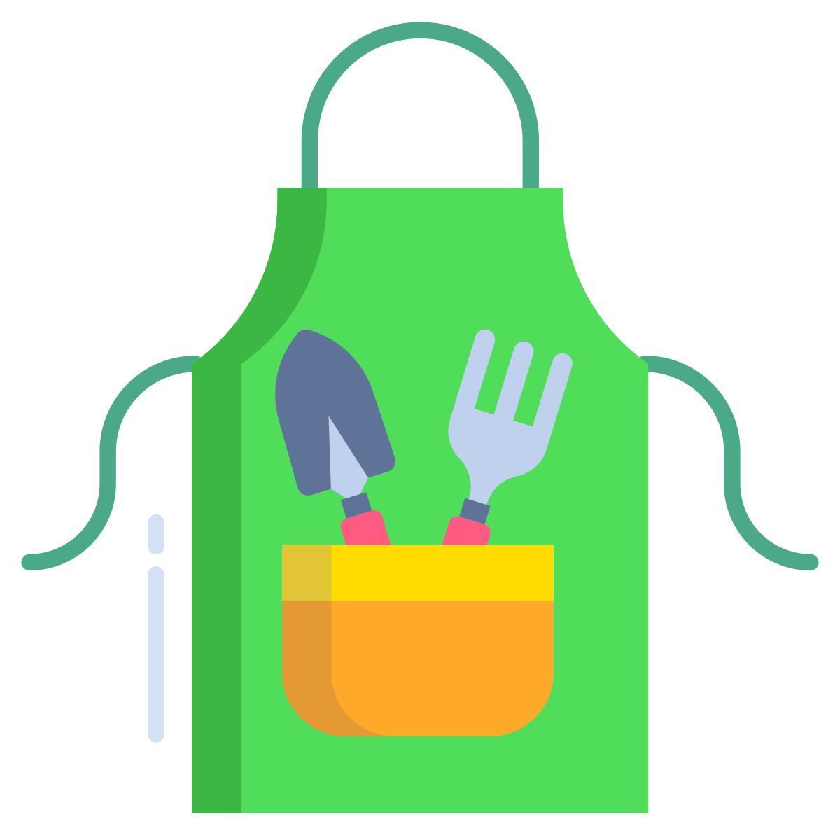 gardening apron with tools icon