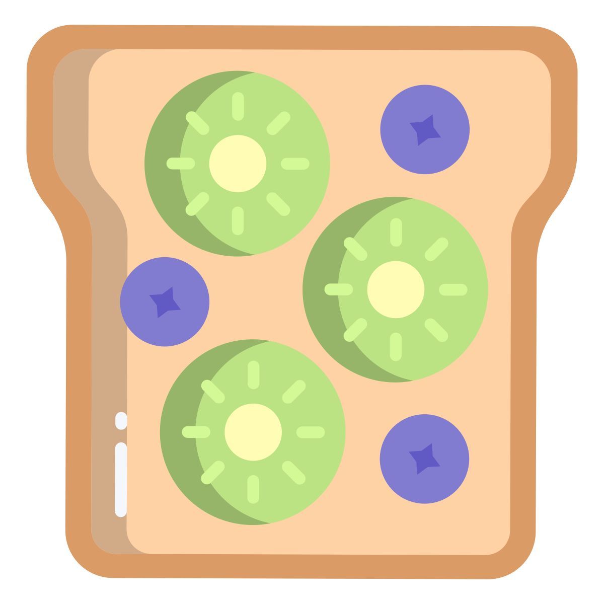 kiwi toast with blueberry icon