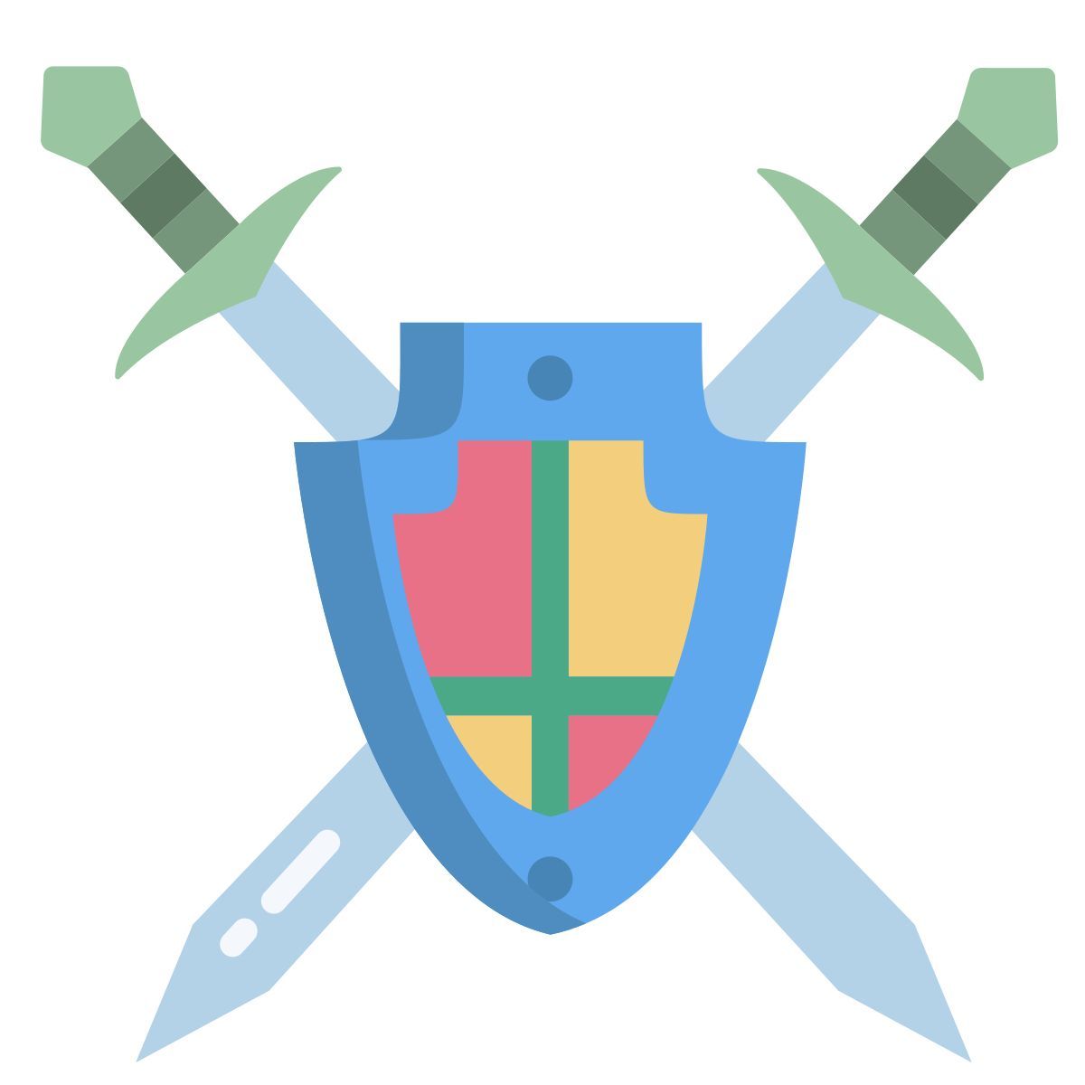 knight shield and sword icon