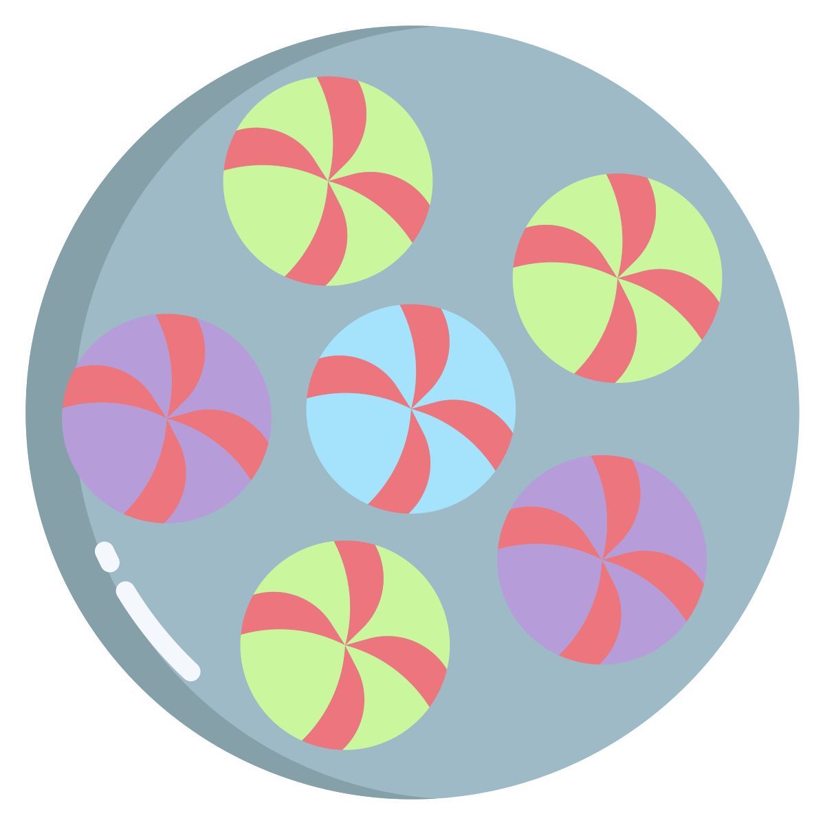 multi colored hard candies icon