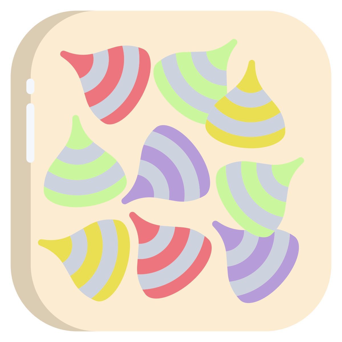multi colored hard candy icon