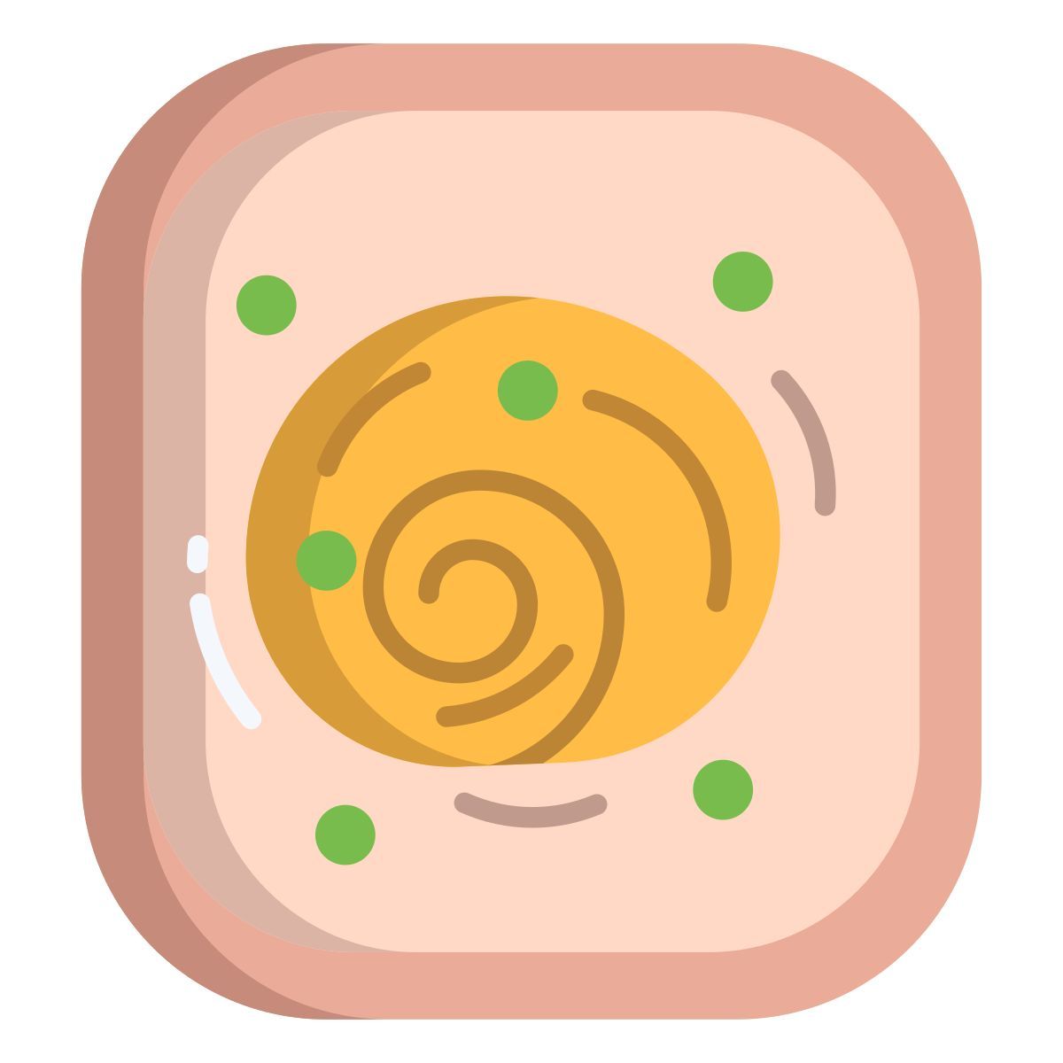 noodle open toast with green peas icon
