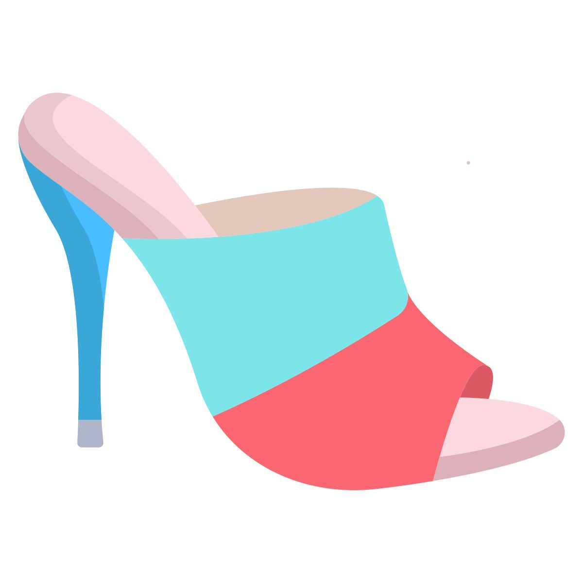 open toe mule high heel icon