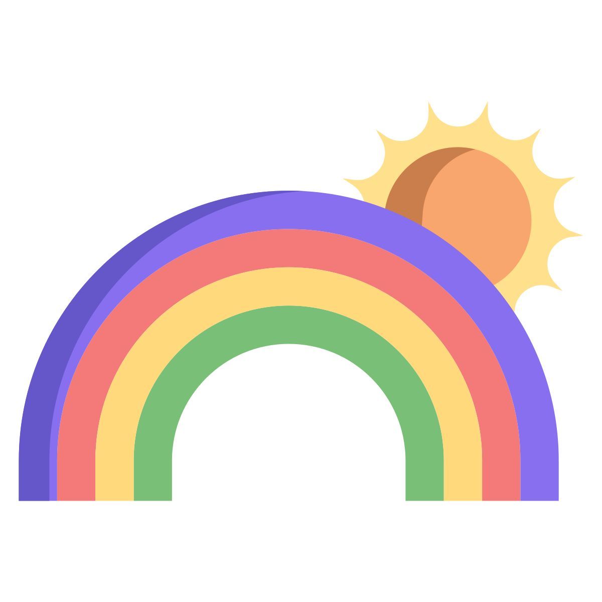 rainbow sun icon