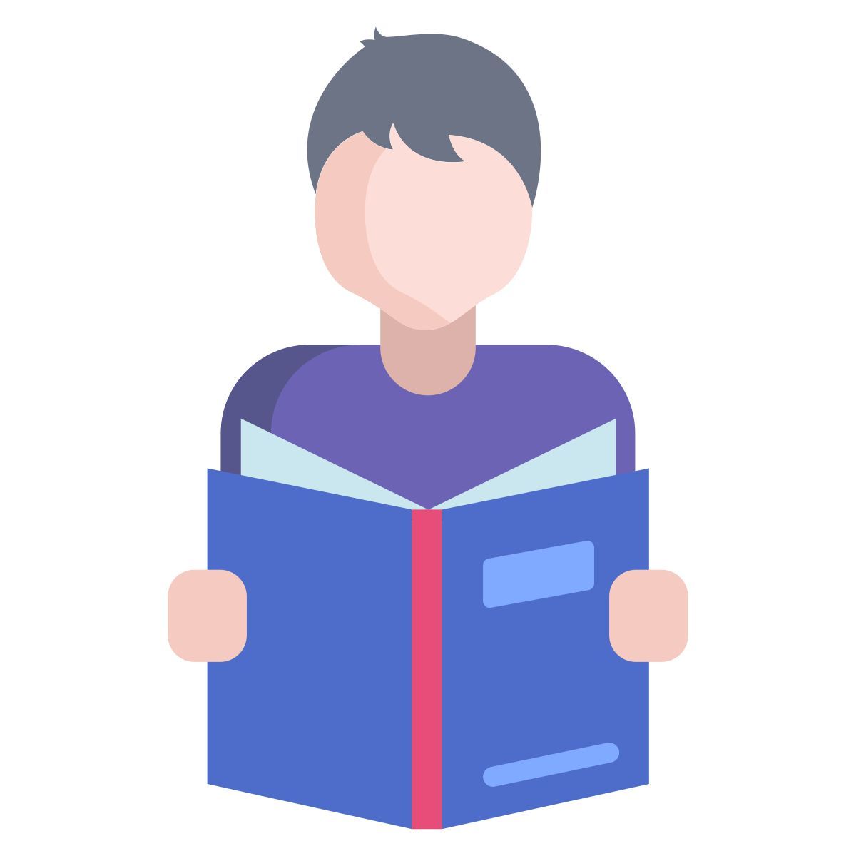 school boy reading icon