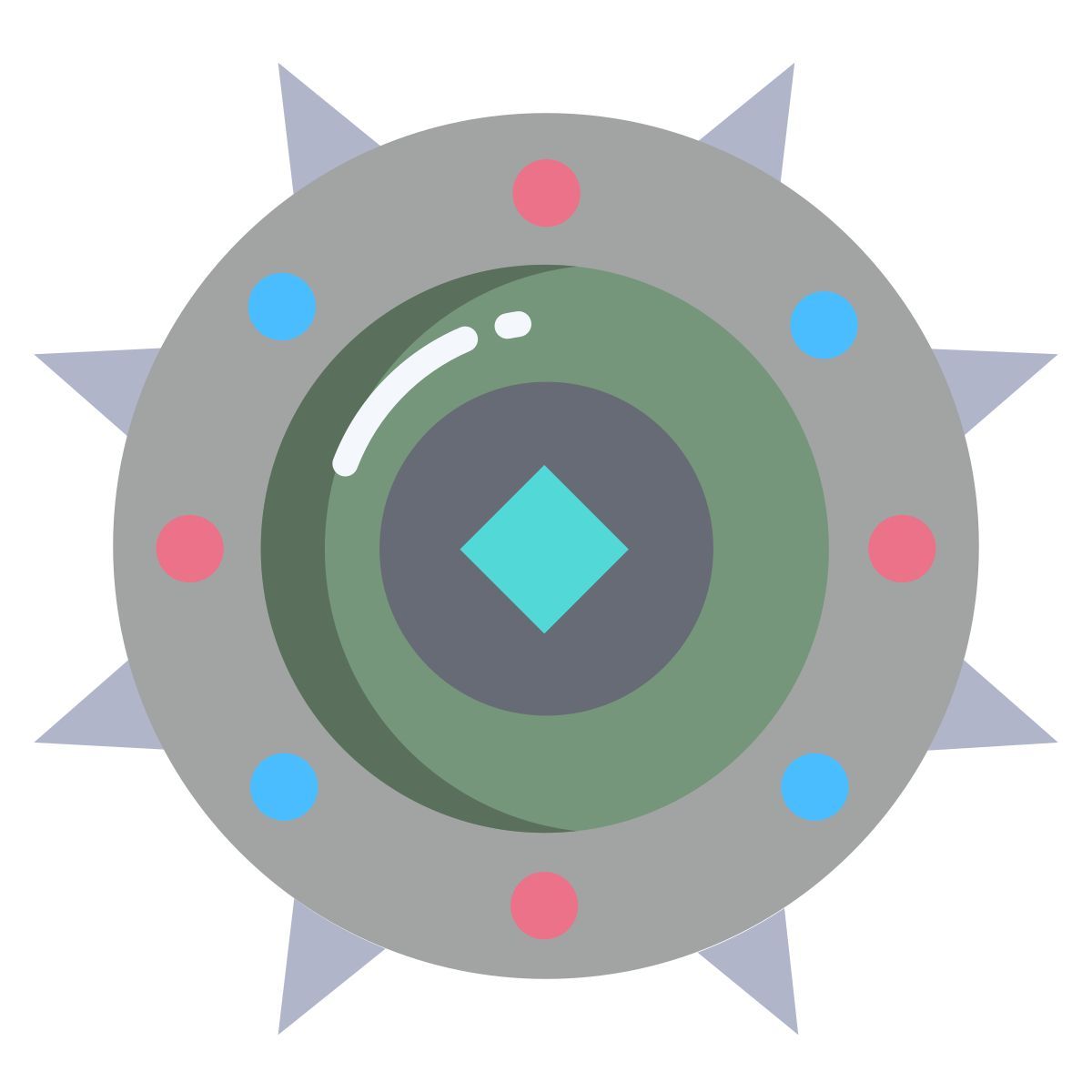 bouclier rond à pointes icon