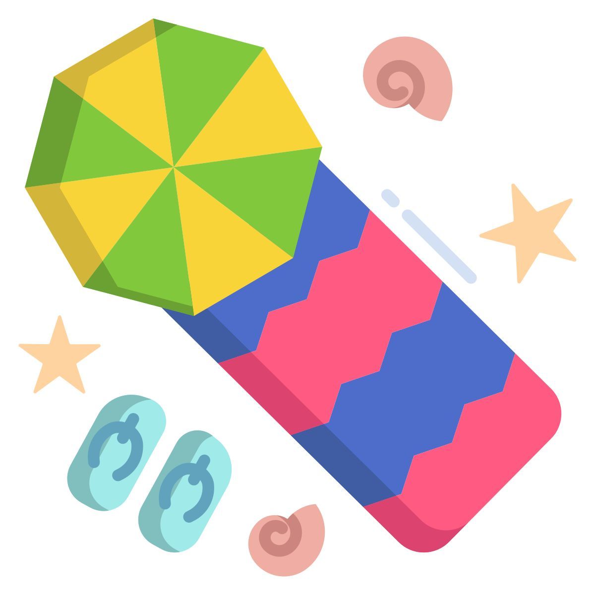 summer beach vacation icon