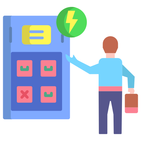 Battery Swapping Station icon in Icongeek26 Flat Style