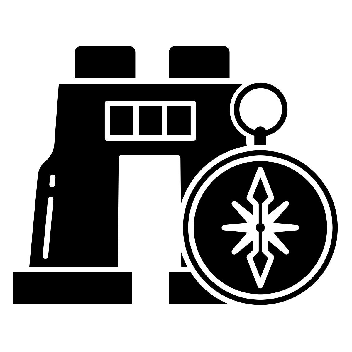 binocular and compass icon
