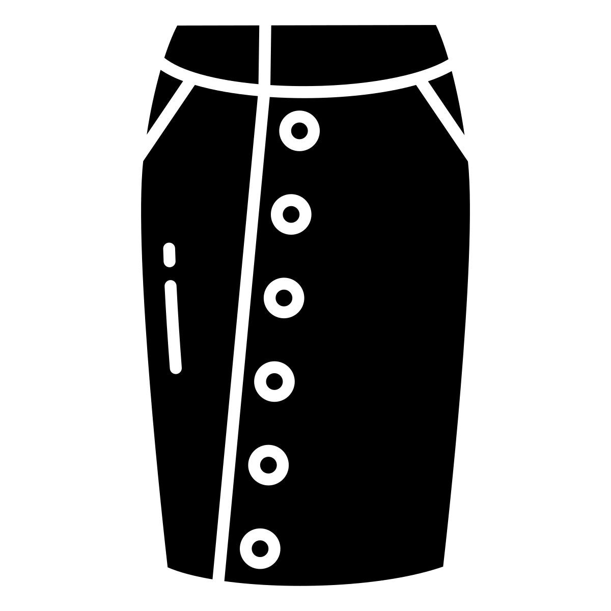 buttoned straight skirt icon