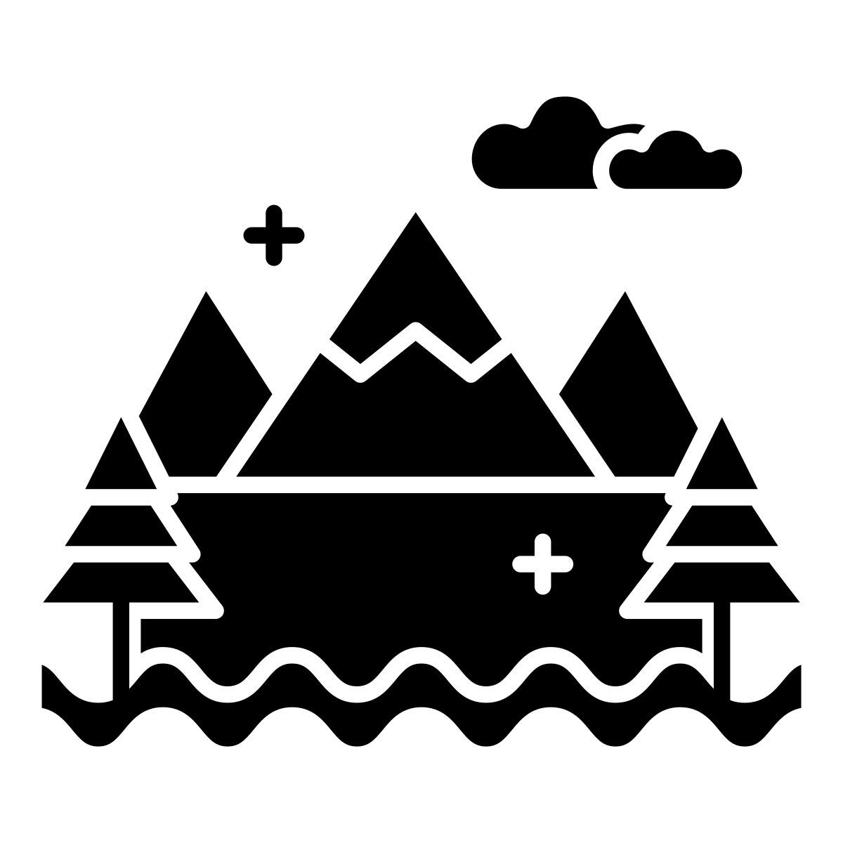 christmas tree landscape icon