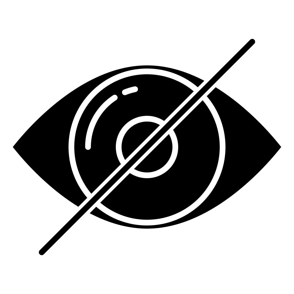 crossed eye icon