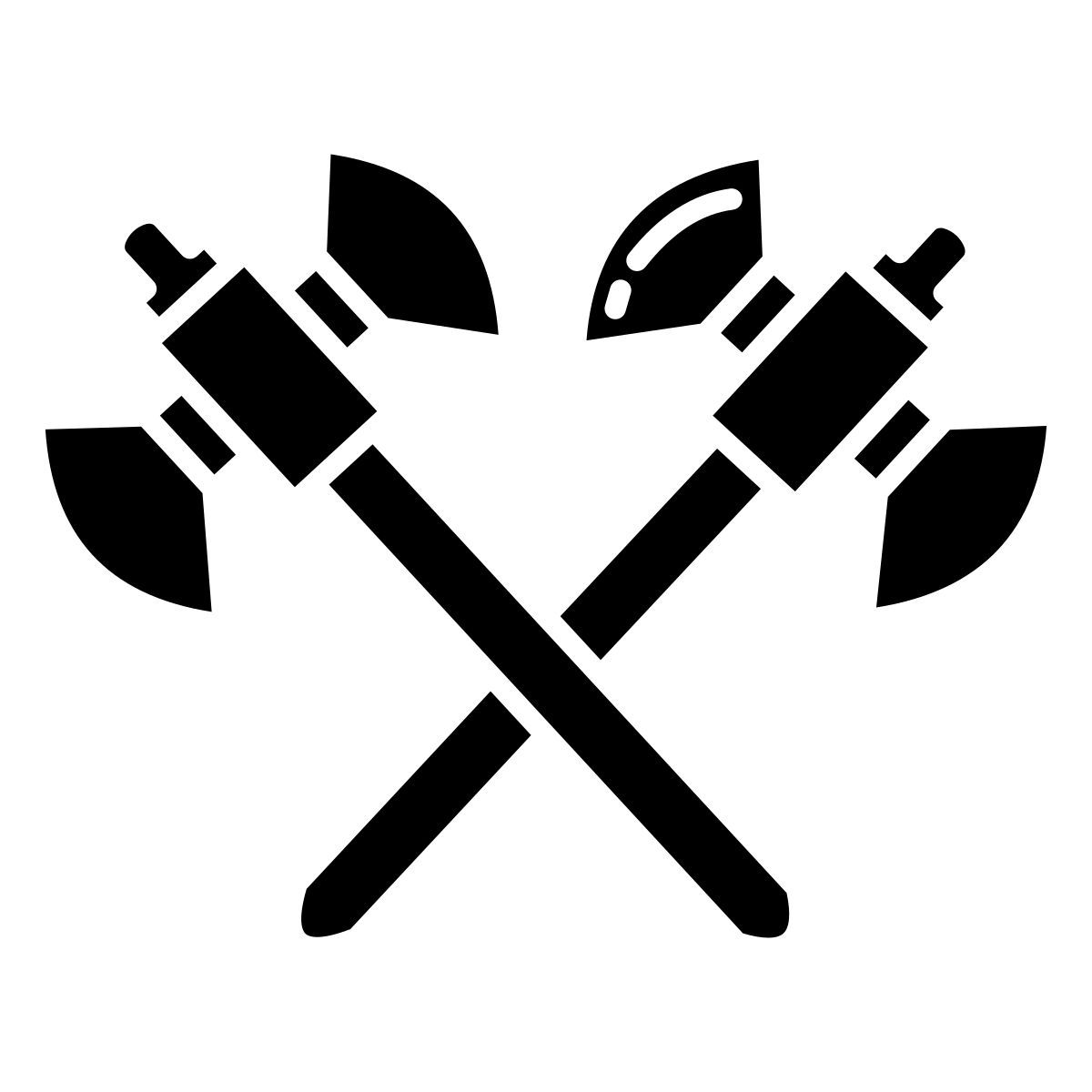 double edged axe crossed icon