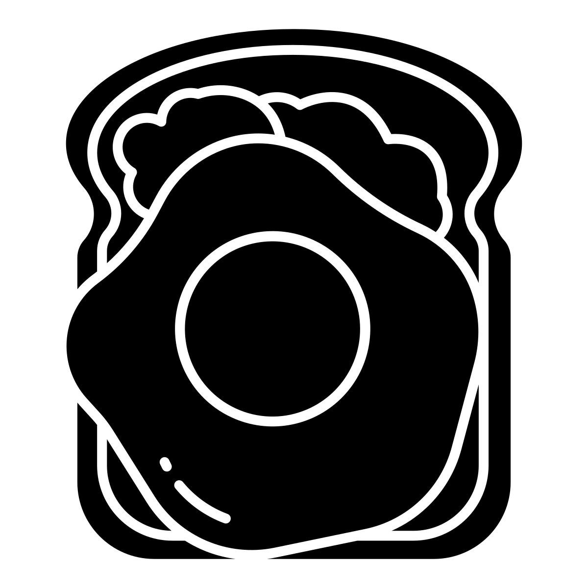 egg and avocado toast icon