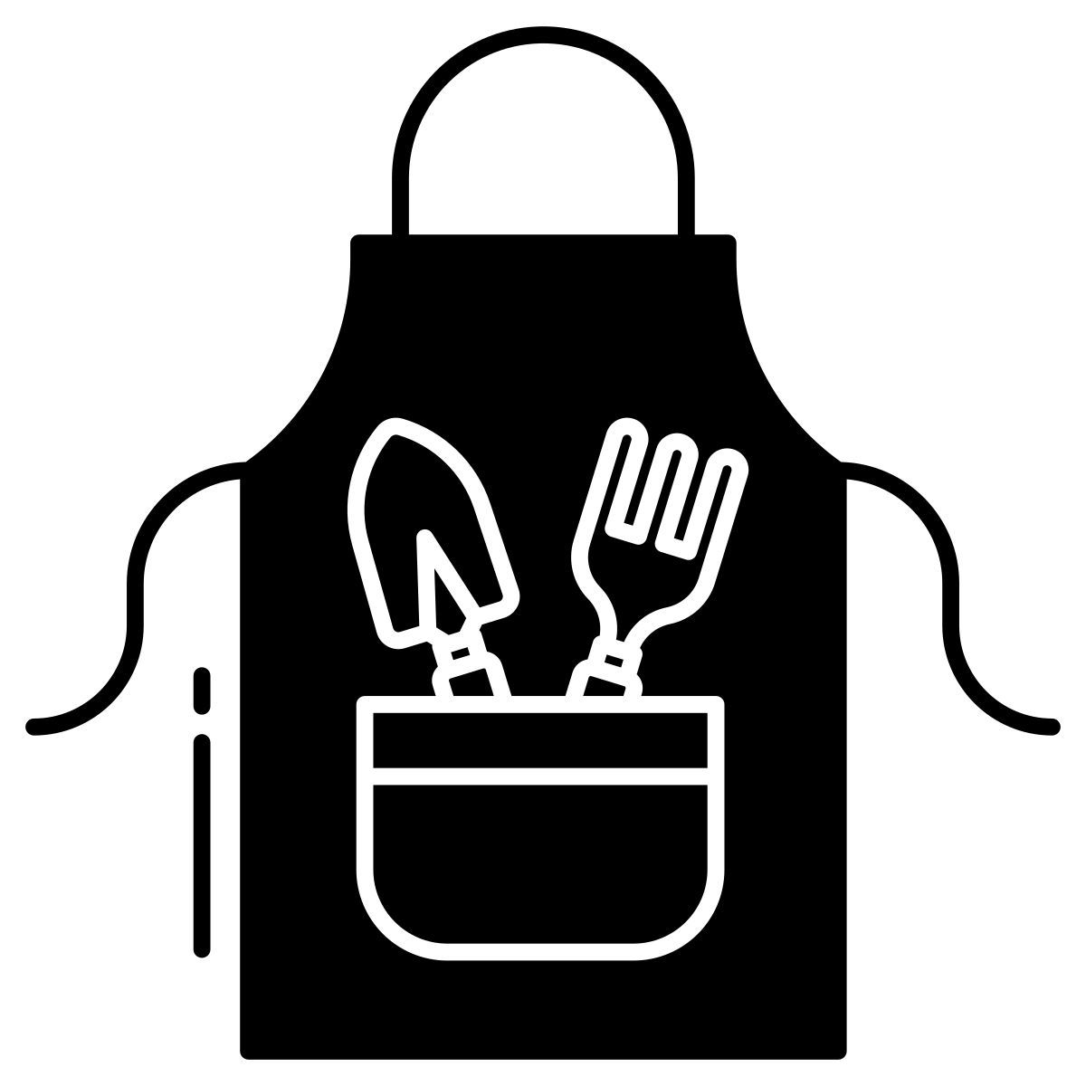 gardening apron with tools icon