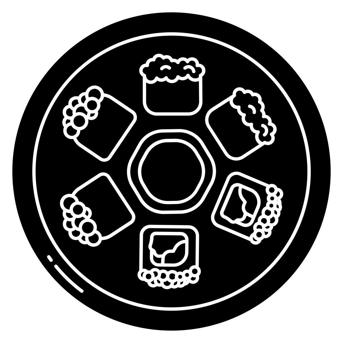 gunkan maki and futomaki sushi icon
