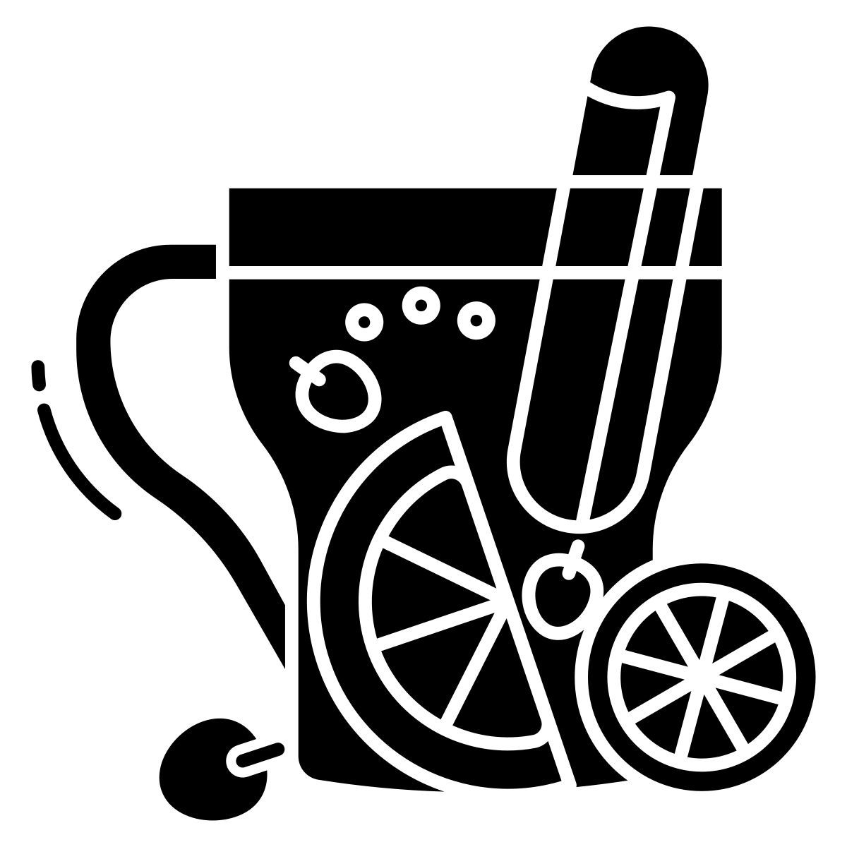 hot tea with lemon and thyme icon