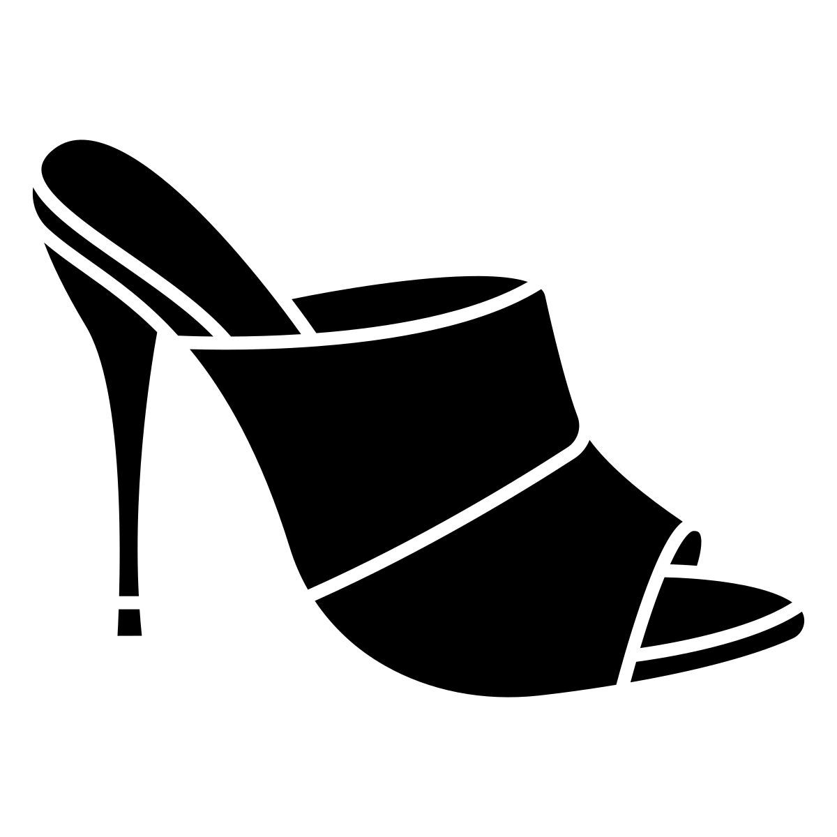 open toe mule high heel icon