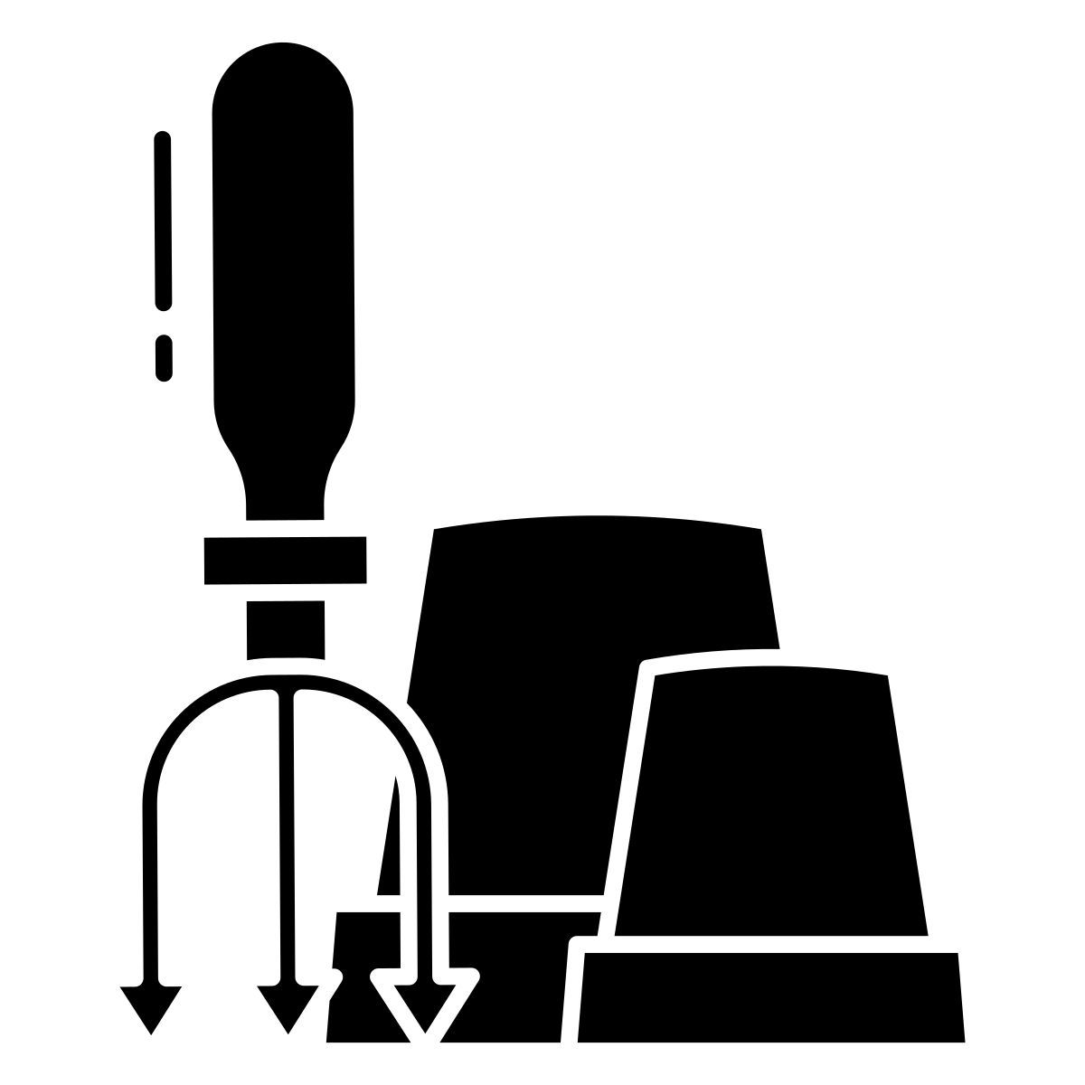 pot and gardening fork icon