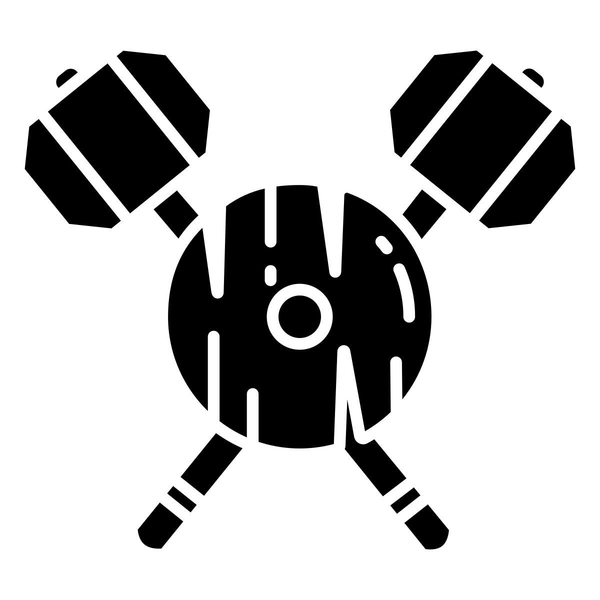 war hammer and shield icon