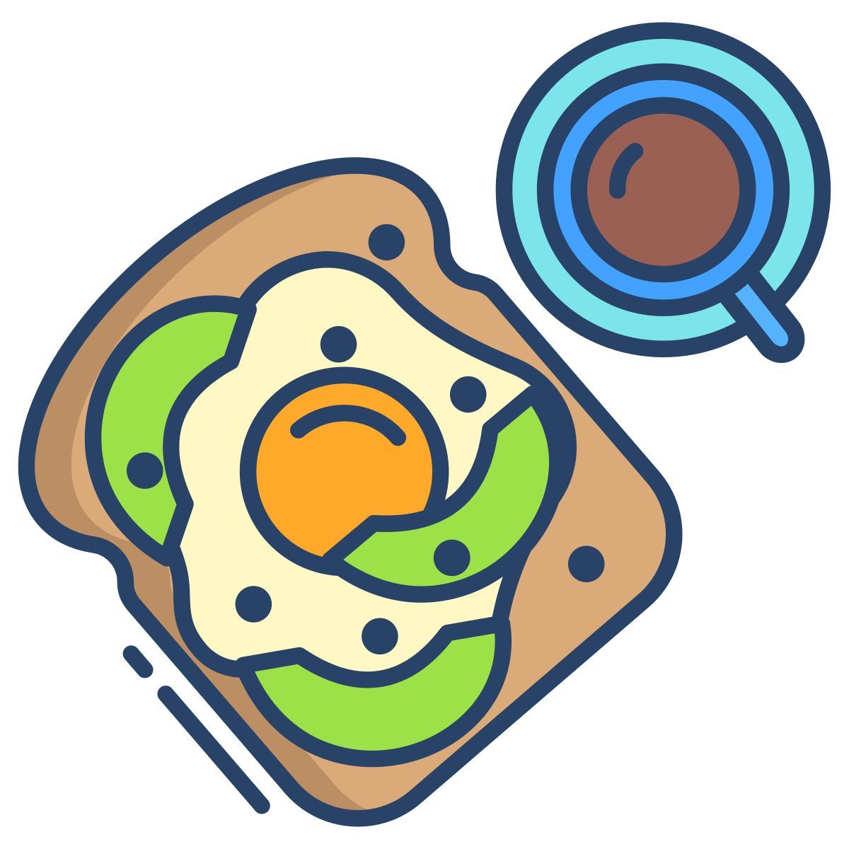 toast à l'avocat et aux œufs icon