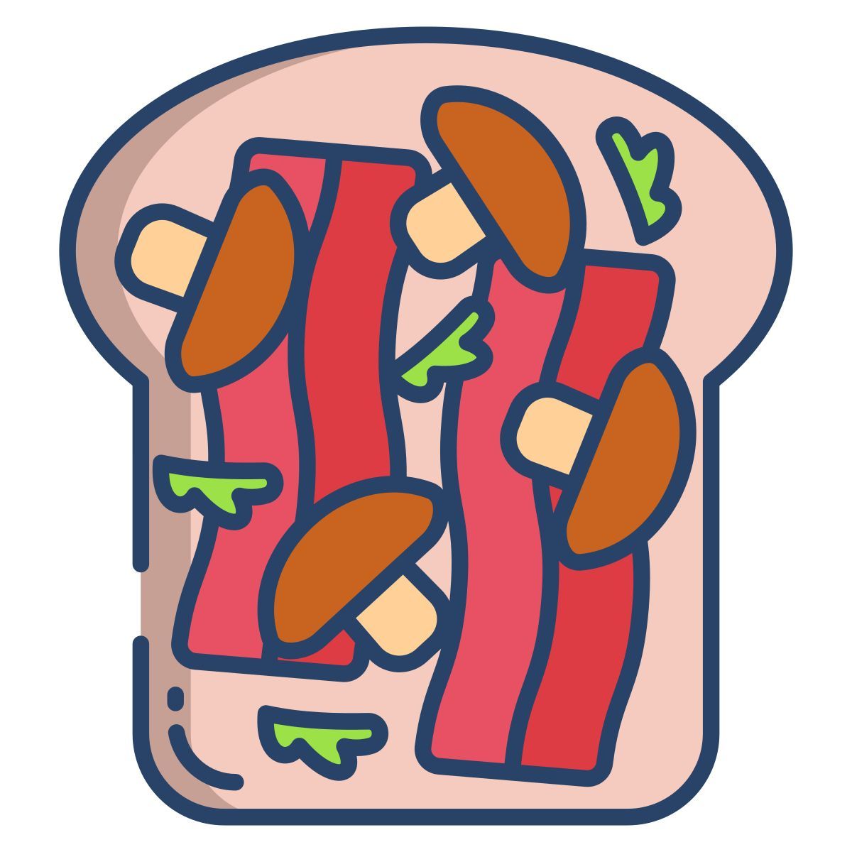 bacon and mushroom toast icon