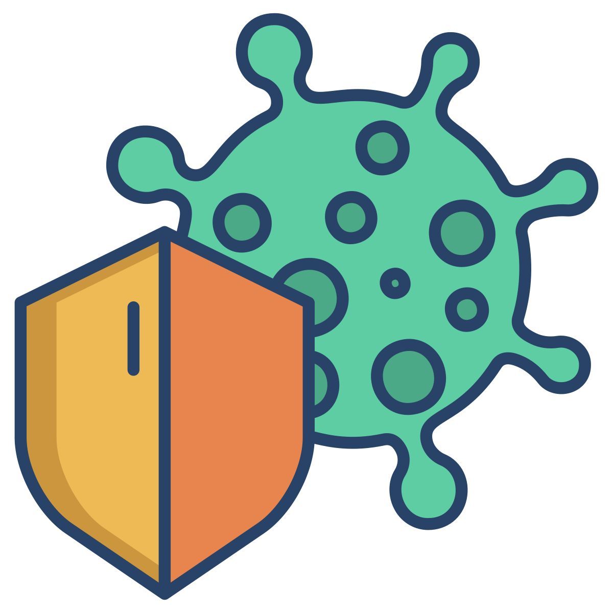 bacteria shield icon