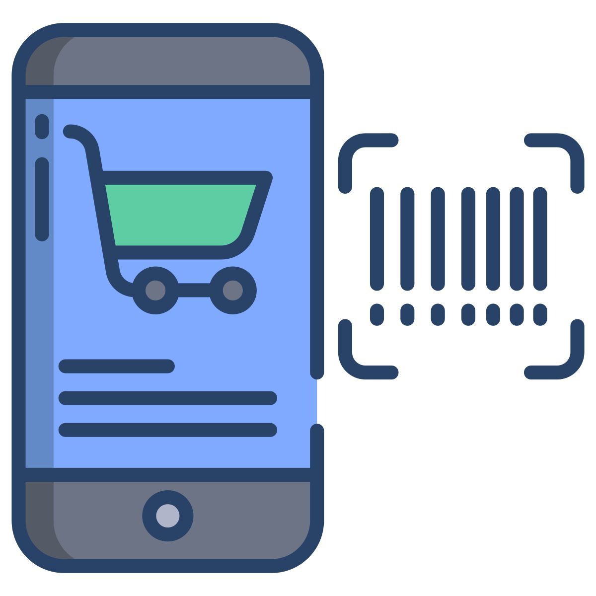 bar code scan mobile icon