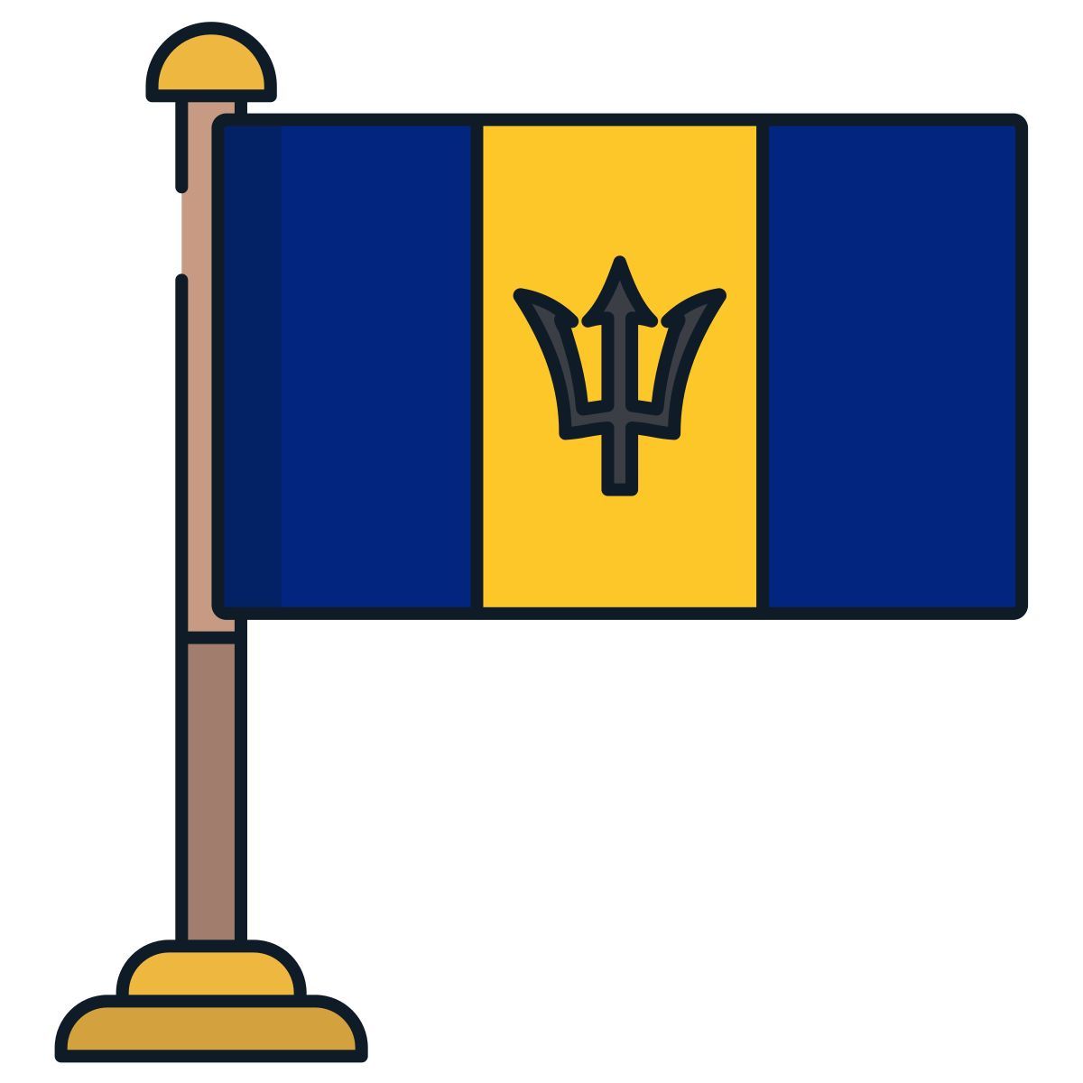 barbados flag icon