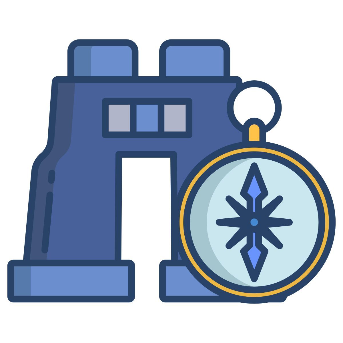 binocular and compass icon
