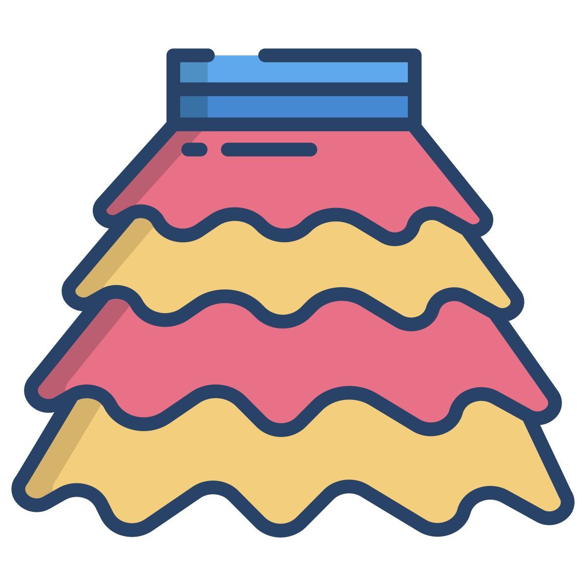 box pleat skirt icon
