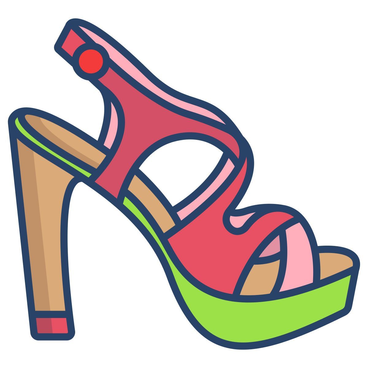 buckle strap high heel icon