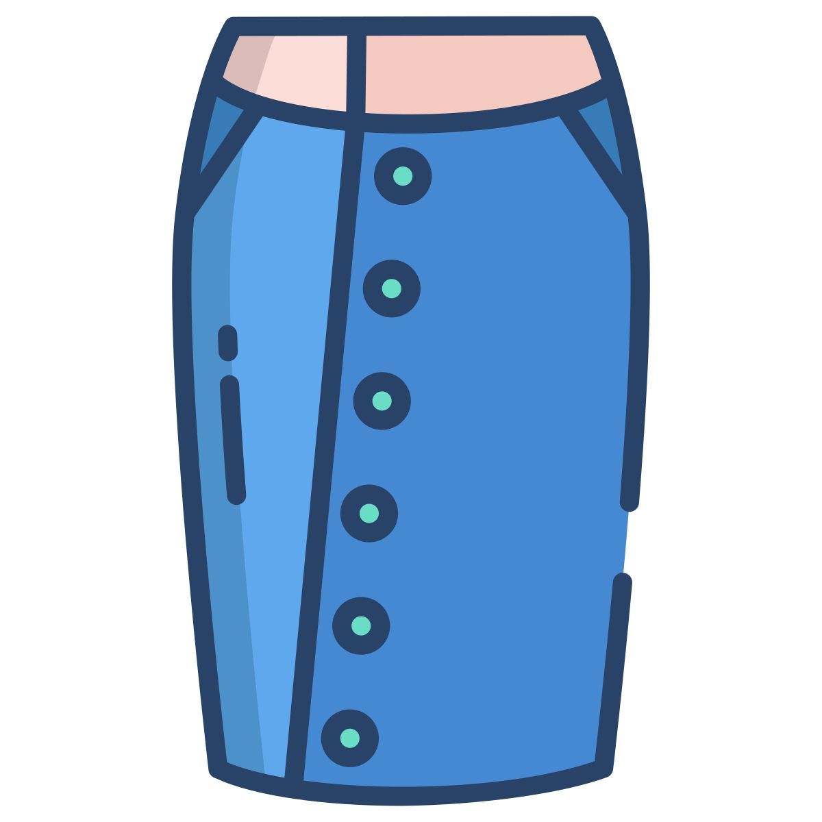 buttoned straight skirt icon
