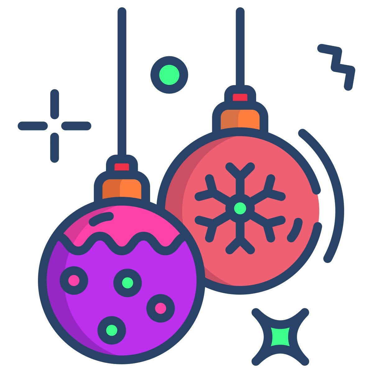 christmas baubles icon