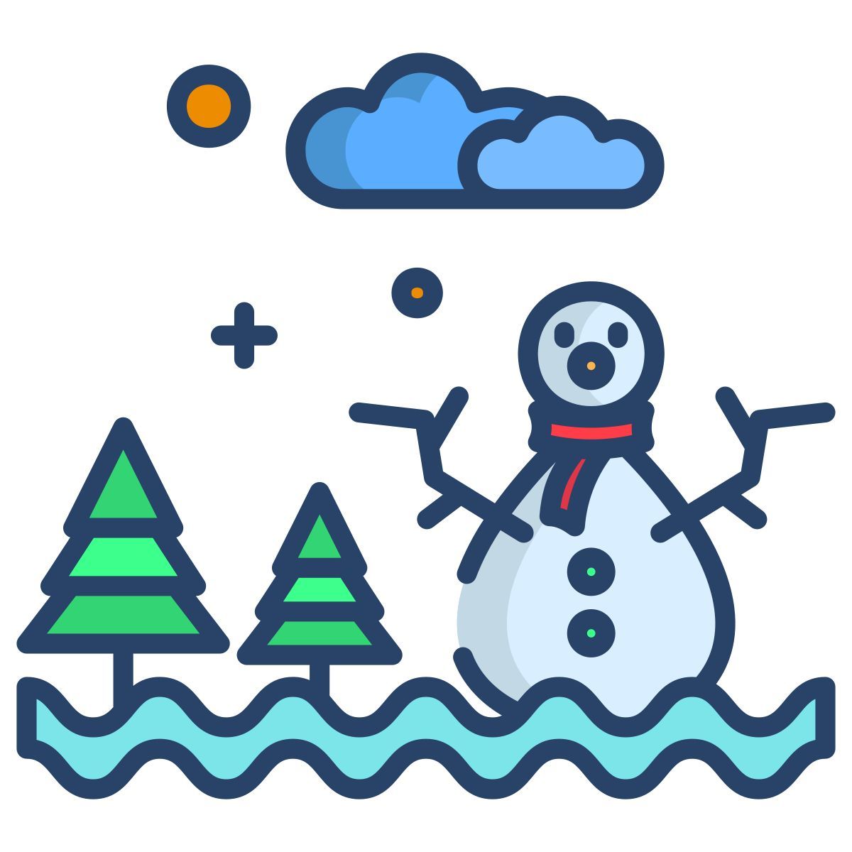christmas landscape icon