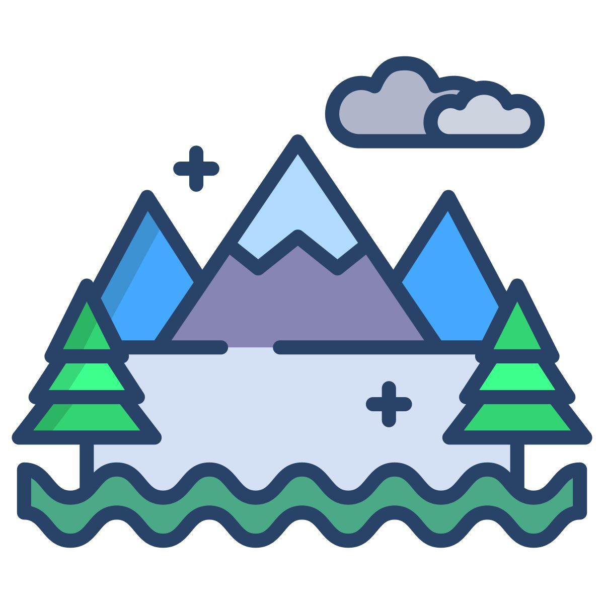 christmas tree landscape icon
