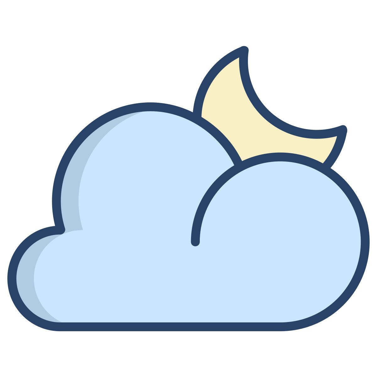 cloud and moon icon