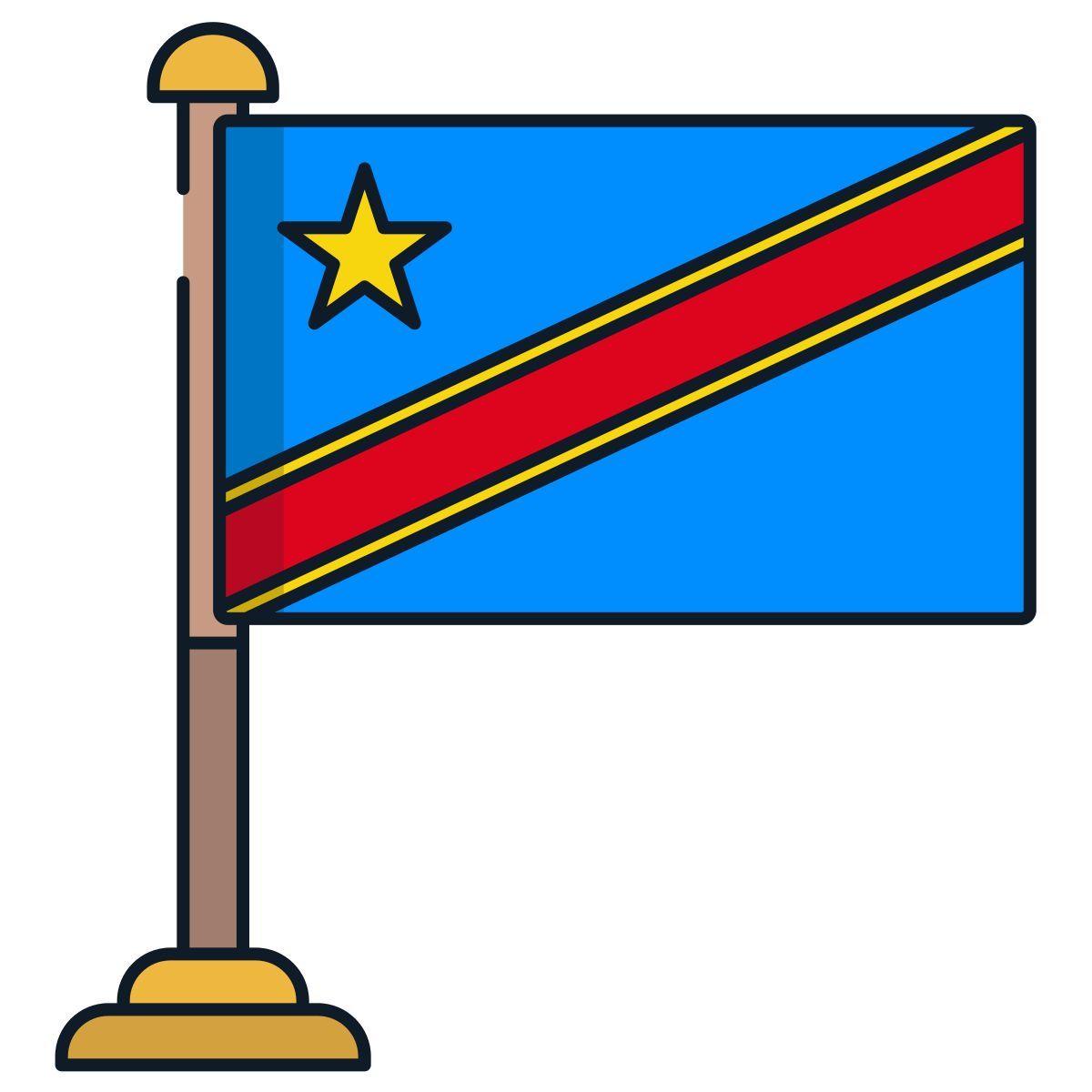 congo democratic republic flag icon
