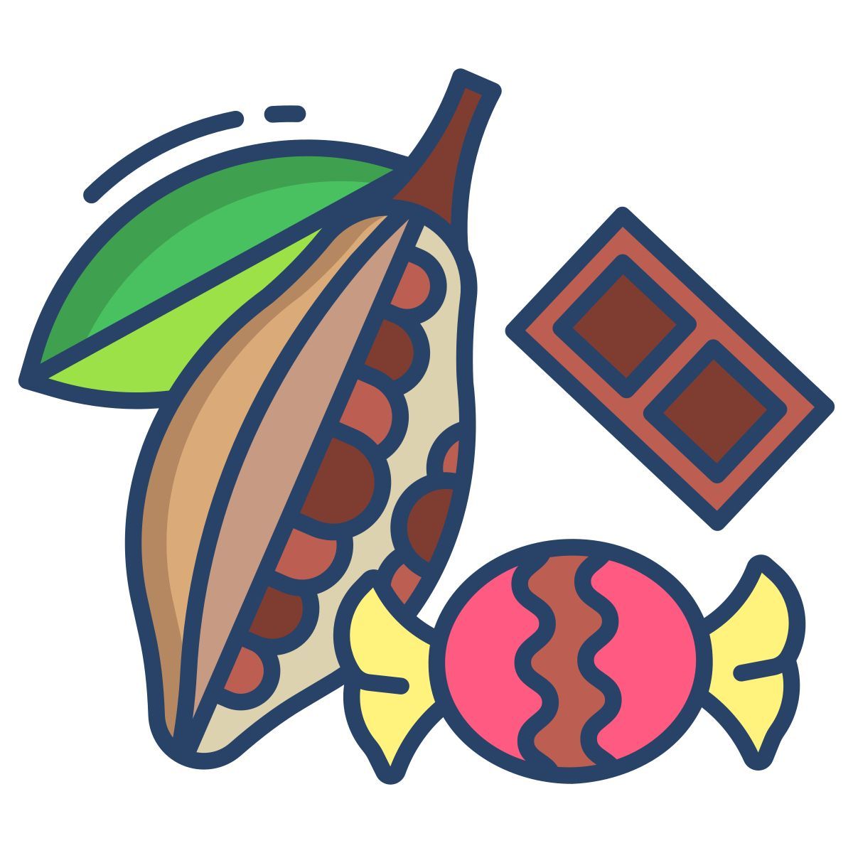 dark chocolate and cocoa powder icon