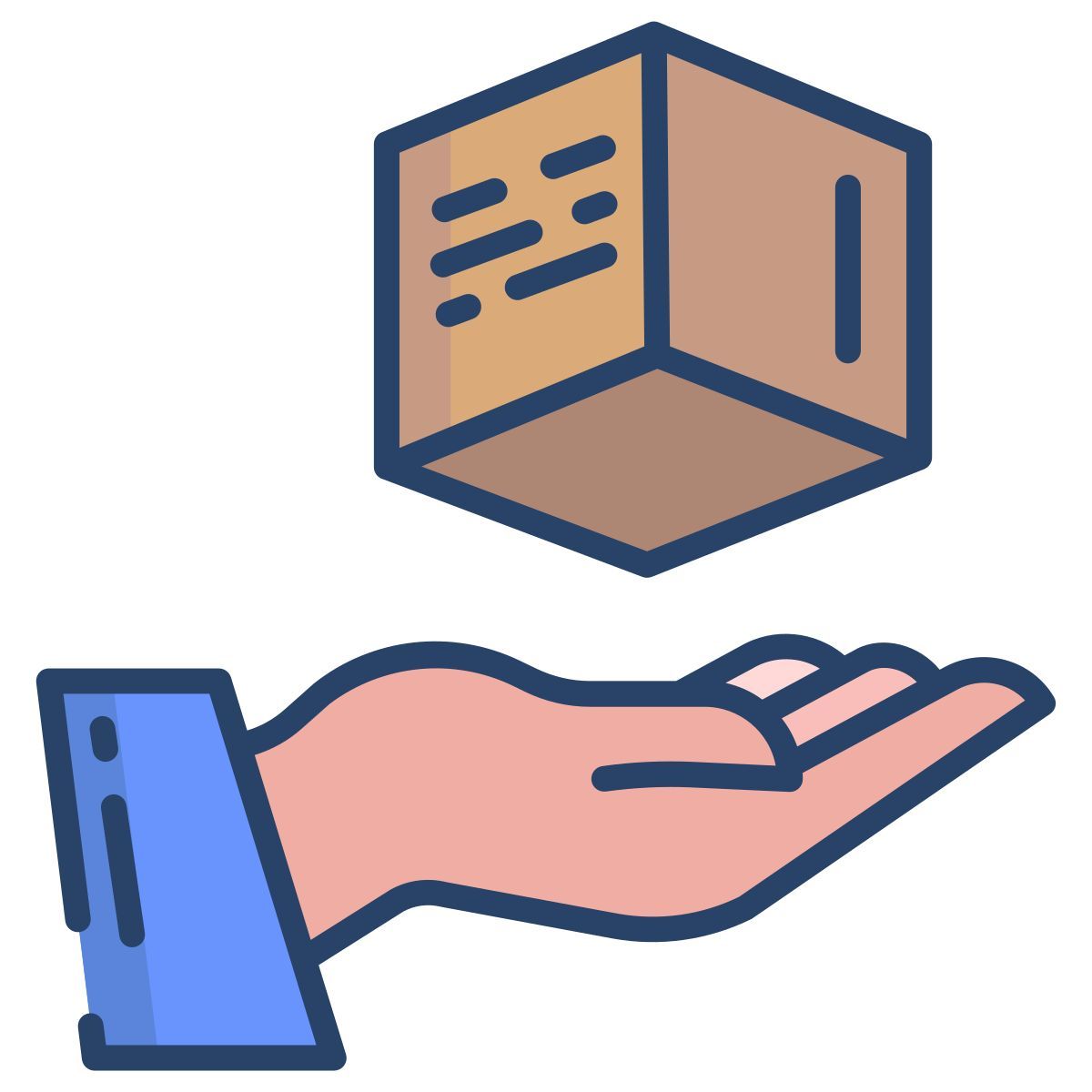 deliver in hand icon