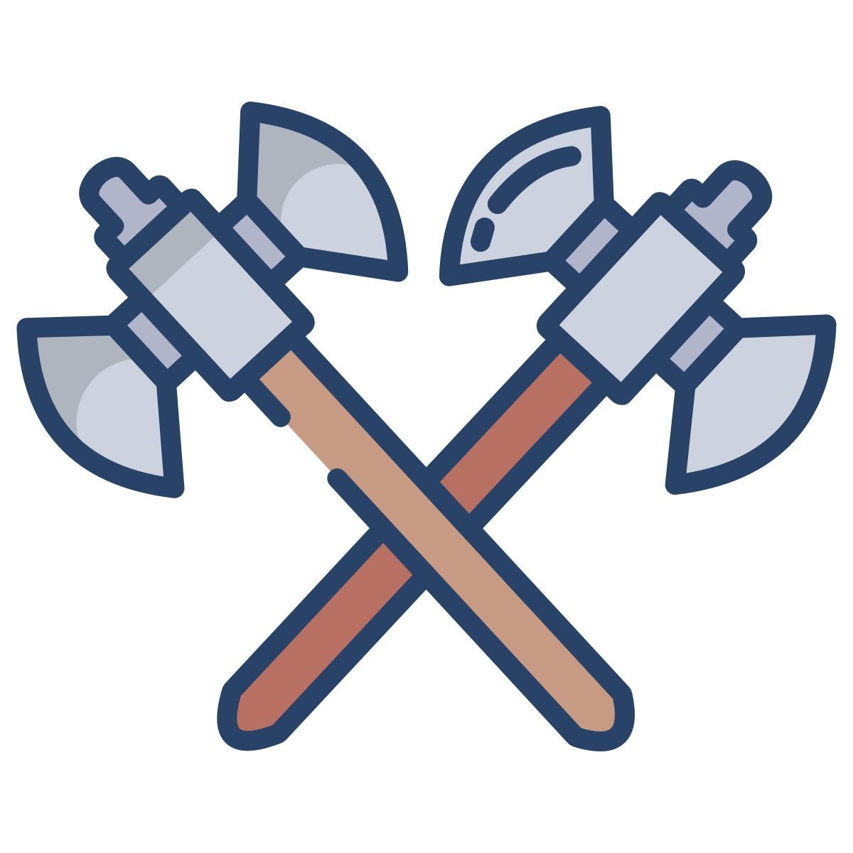 double edged axe crossed icon