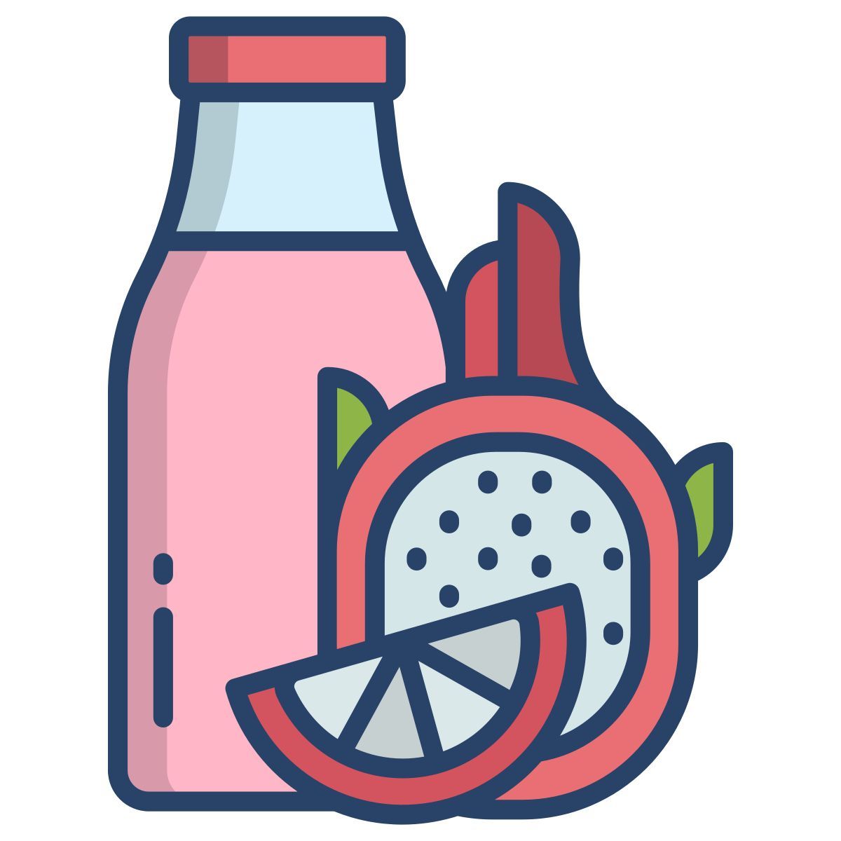 dragon fruit and lemon smoothie icon