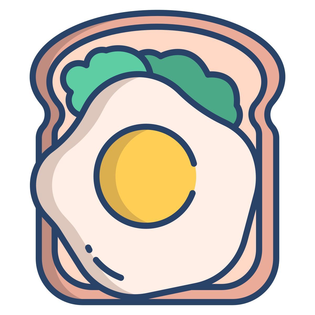 egg and avocado toast icon