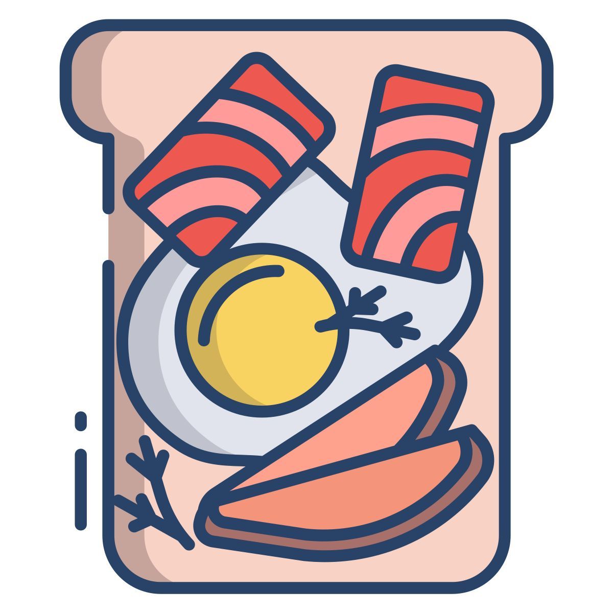 egg and salmon toast icon