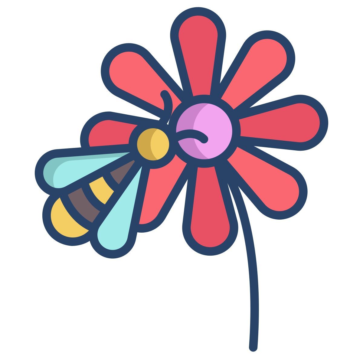 flower & bee icon