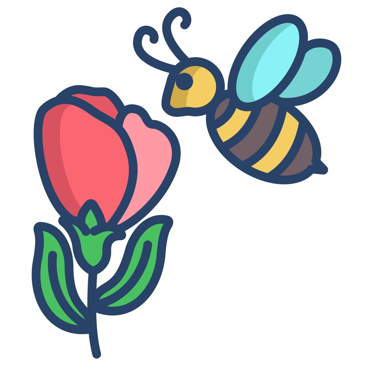 flower & honey bee icon