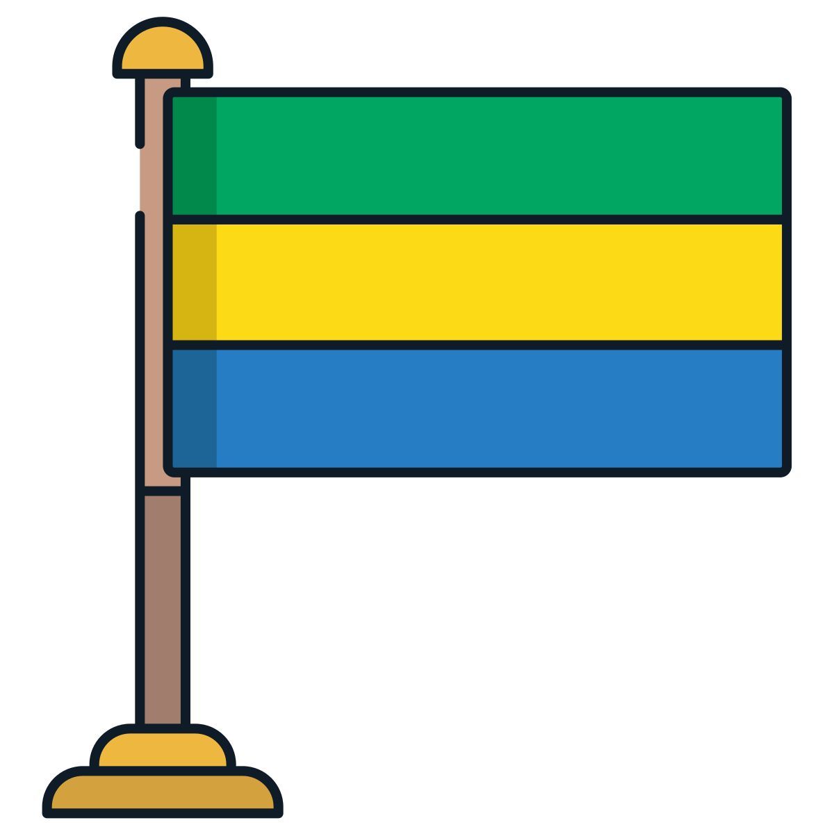 gabun flagge icon